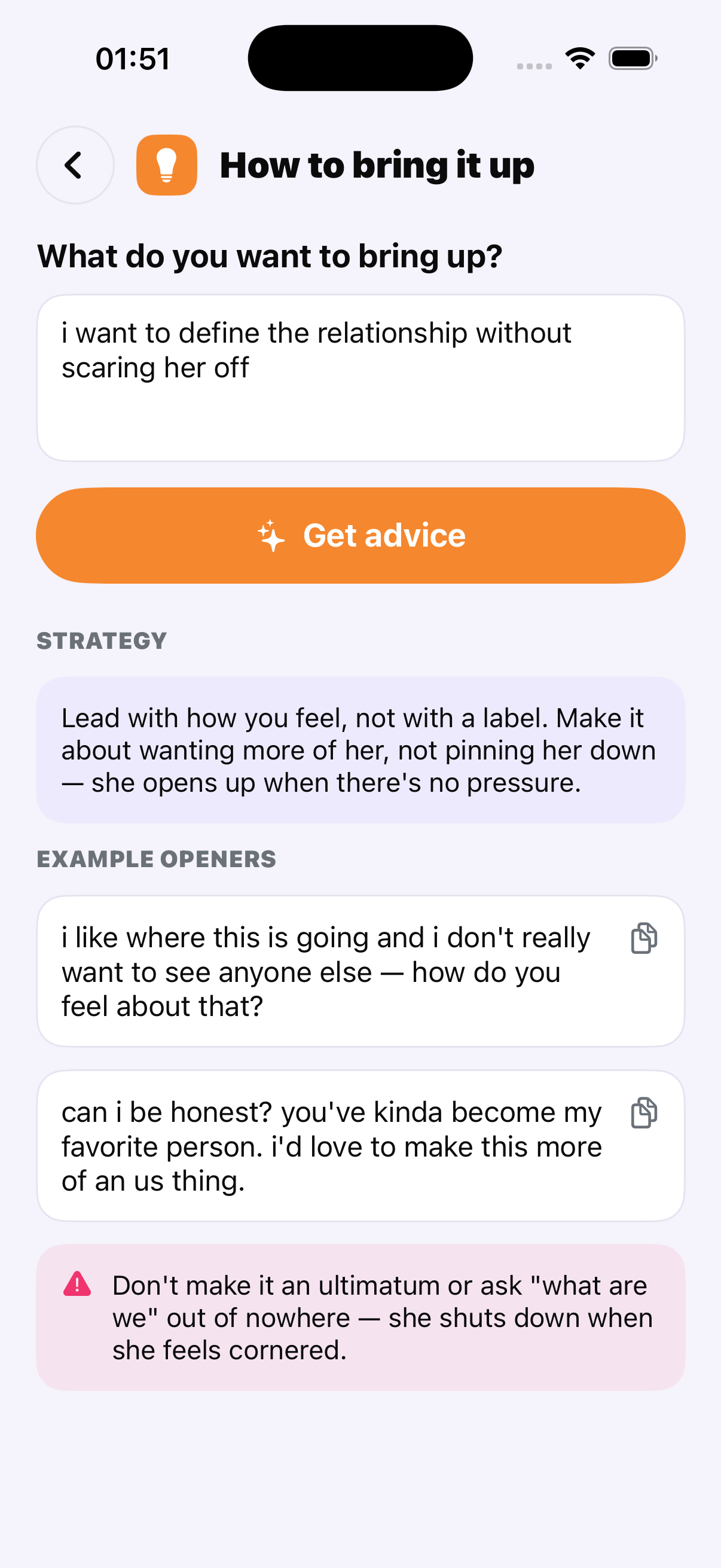 The 'How to bring it up' tool with a strategy and example openers